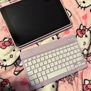 Purple Tablet with Keyboard Case